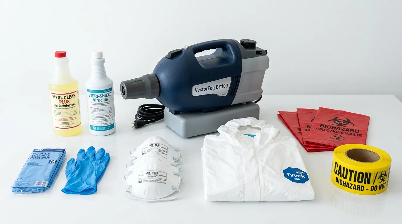 Professional biohazard remediation crew working in Blackstone