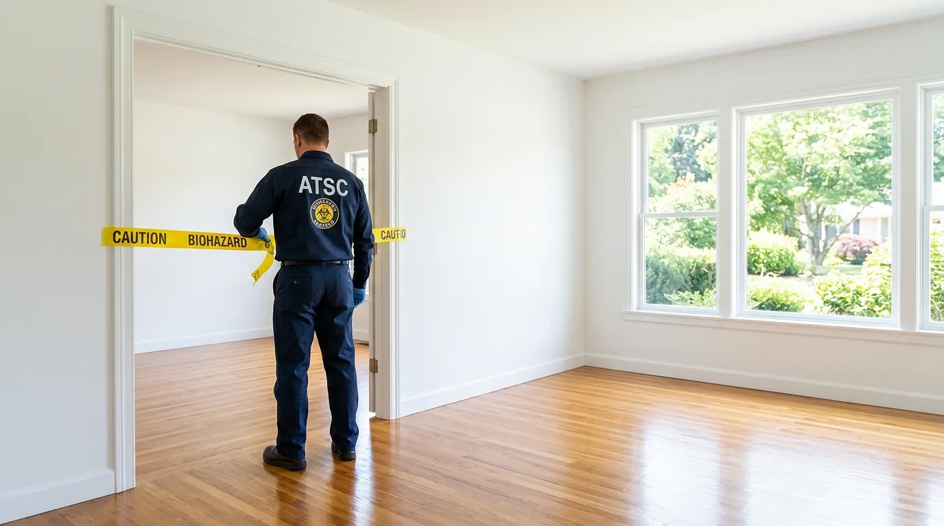 Certified biohazard cleanup crew performing Crime Scene Cleanup in Blackstone